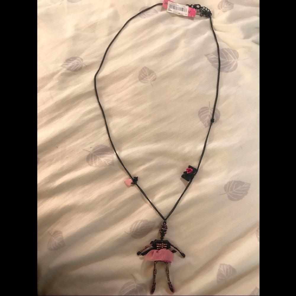 NWT Betsey Johnson Skeleton Ballerina Necklace